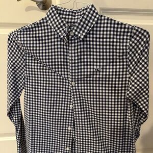 Kids Vineyard Vines Medium 12-14 gingham long sleeve button down dress shirt